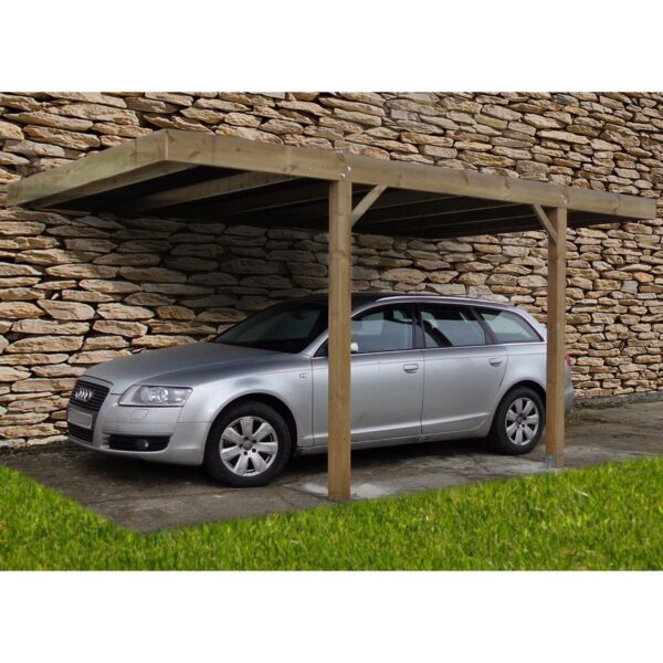 Carport bois adossé Lobito toit plat 15 m² – Image 2