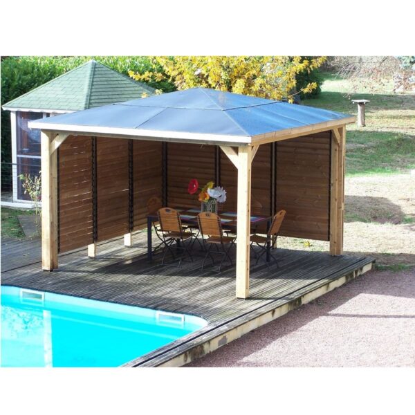 Abri de piscine BLUETERM 14,36 m² deux parois à ventelles – Image 2