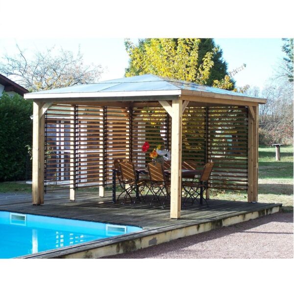 Abri de piscine BLUETERM 14,36 m² deux parois à ventelles – Image 3