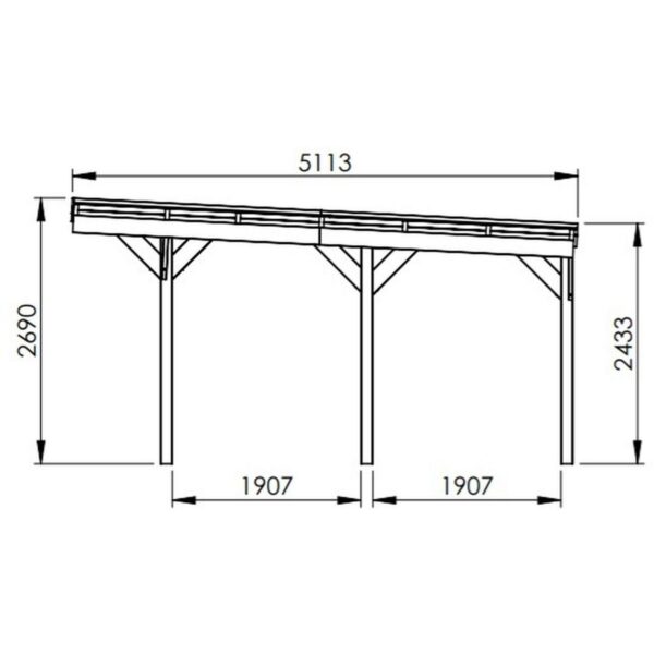 Carport Forest Style double adossable en bois – Image 2