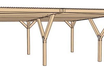 Carport double WEKA 609 imprégné 604 x 621 cm