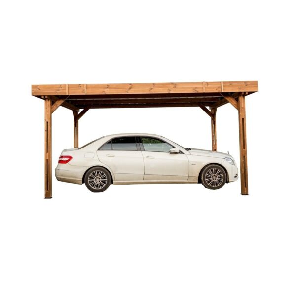 Carport CENTRALE BRICO en bois avec couverture acier galvanisé 17.5m2 – Image 3