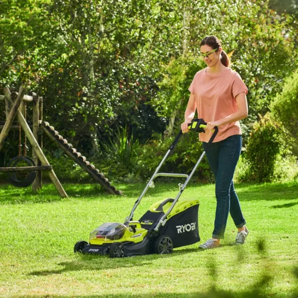 Pack tondeuse+coupe bordure RYOBI One+, 2x18V, l.37cm, 2 batteries 5Ah – Image 5