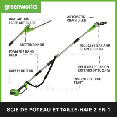 Taille-Haie sur Perche Sans Fil à Batterie 18V RYOBI ONE+