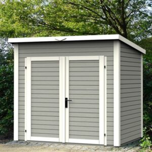 Abri de jardin Skur 1 2,19m² + plancher traité peint gris Baltic