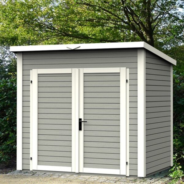 Abri de jardin Skur 1 2,19m² + plancher traité peint gris Baltic