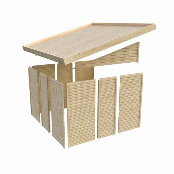 Abri de jardin adossé en bois certifié 4,85m² Juist 3 - Karibu – Image 8