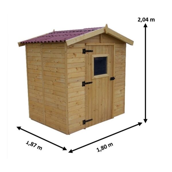 Abri de jardin en bois 2,56m² - panneaux 16mm + plancher - Habrita – Image 4