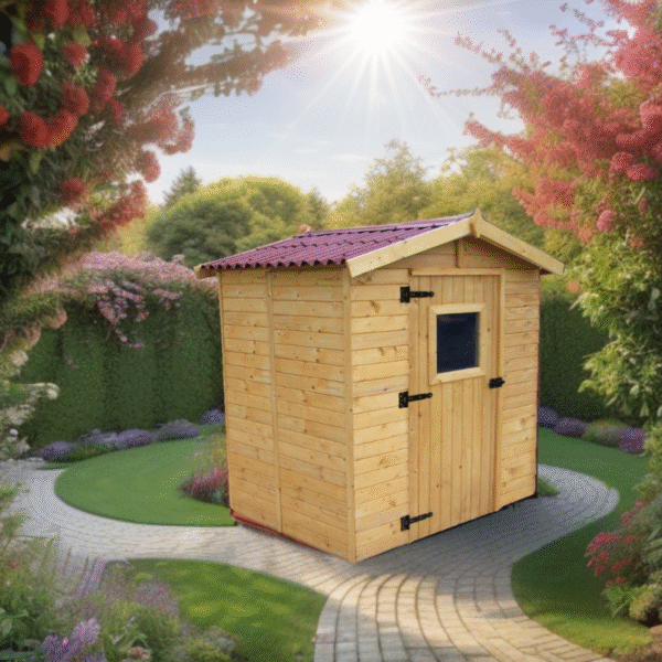 Abri de jardin en bois 2,56m² - panneaux 16mm + plancher - Habrita – Image 5