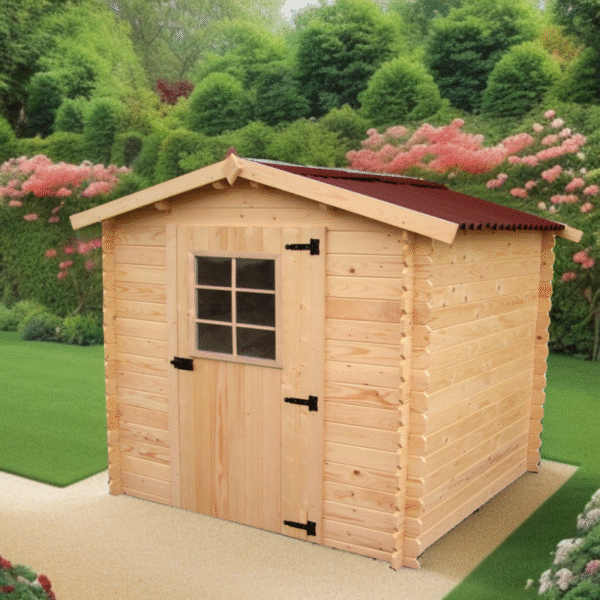 Abri de jardin en bois massif 3,80m² – madriers 20mm - Habrita – Image 2