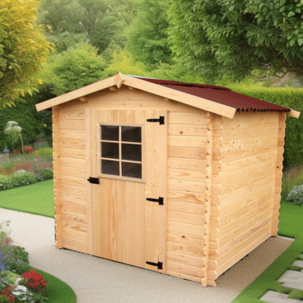 Abri de jardin en bois massif 3,80m² – madriers 20mm - Habrita – Image 9