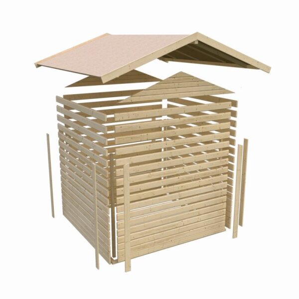 Abri de jardin Dahme 3 de 3,31m² panneaux bois 14mm - Karibu – Image 6