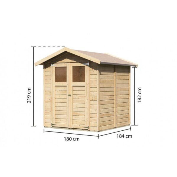 Abri de jardin Dahme 3 de 3,31m² panneaux bois 14mm - Karibu – Image 9