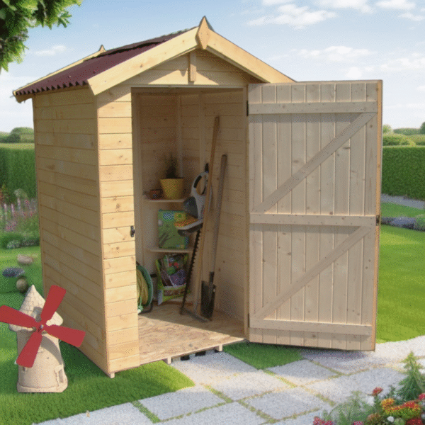 Abri en bois massif certifié 1,98m² - panneaux 16mm + plancher - Habrita – Image 9