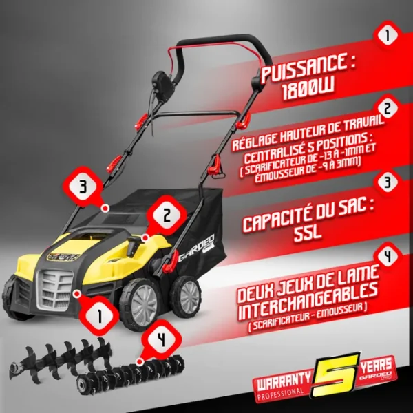 Scarificateur emousseur électrique 1800W - 40cm – Image 2