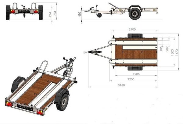 Remorque moto 2 rails UNITRAILER MOTO 2 – Image 8