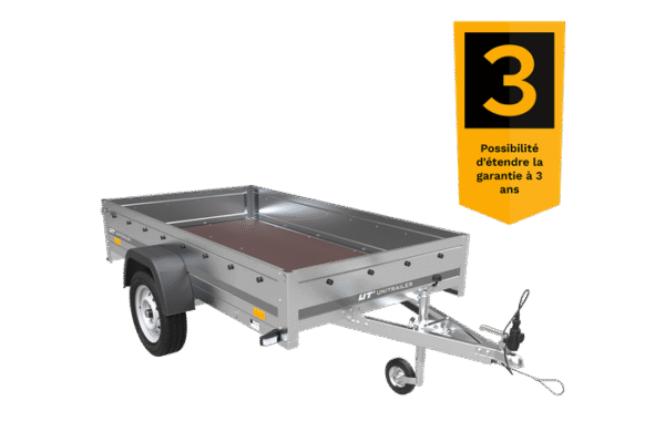 Remorque voiture simple essieu Unitrailer Garden Trailer 230 x 125 cm avec timon fixe 500/750 kg – Image 3