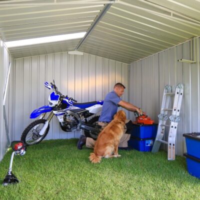 Garage en acier Zincalume Colorbond EASYSHED 19,55m² grande hauteur et largeur