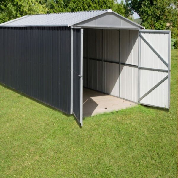 Garage métal YARDMASTER anthracite 15,50m² + kit d’ancrage inclus – Image 3