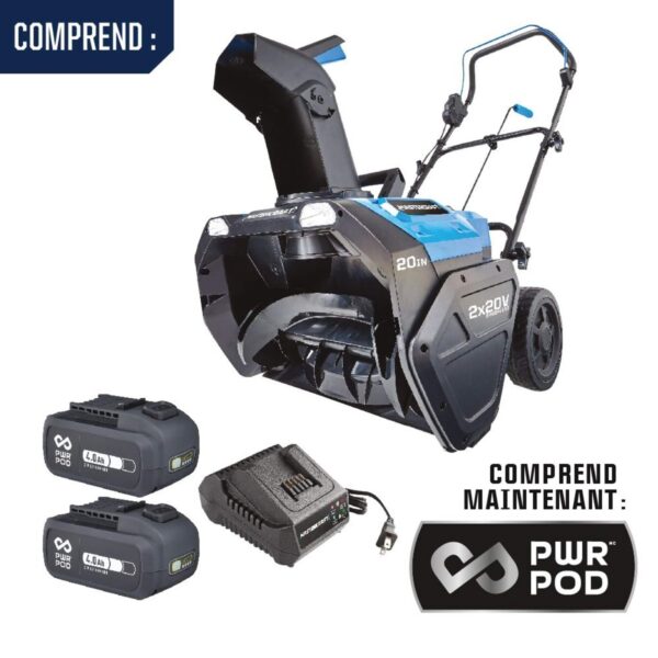 Souffleuse sans fil à 1 phase Mastercraft 2 x 20 V avec batterie – Image 5