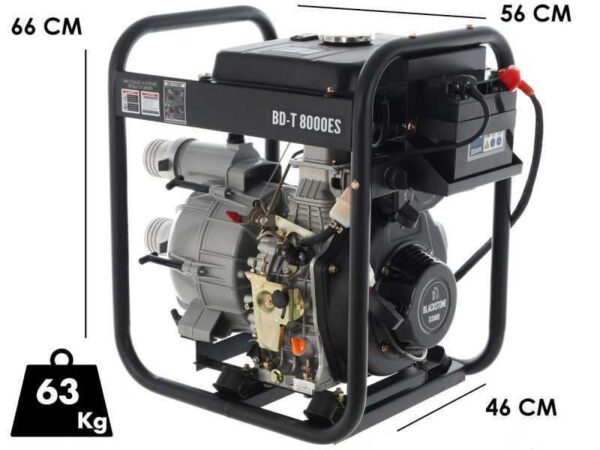 Motopompe diesel Blackstone BD-T 8000ES pour eaux sales avec raccords 80 mm – Euro 5 – Image 20