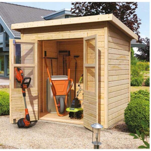 Petit abri de jardin en bois 3,26m² Merseburg 3 - Karibu – Image 2