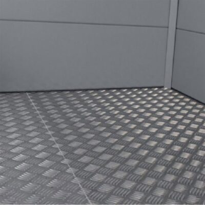 Abri Telluria en acier galvanisé gris 9,8m² avec double porte Eleganto 3330