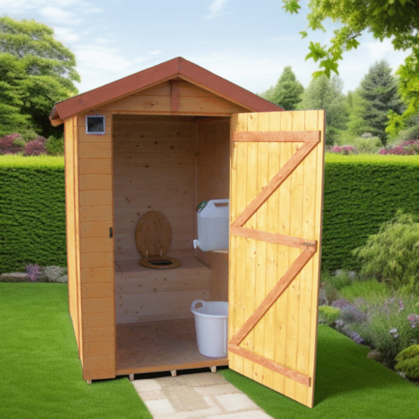 Toilettes sèches grand modèle en bois massif panneaux 16mm + plancher - Habrita – Image 3