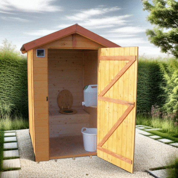 Toilettes sèches grand modèle en bois massif panneaux 16mm + plancher - Habrita – Image 4