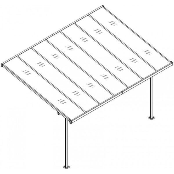 Toit de terrasse ajustable en aluminium laqué blanc 3,05×4,36m X-METAL – Image 4