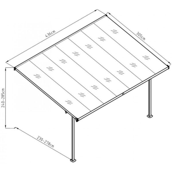 Toit de terrasse ajustable en aluminium laqué blanc 3,05×4,36m X-METAL – Image 7