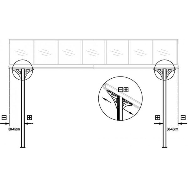 Toit de terrasse ajustable en aluminium laqué blanc 3,05×4,36m X-METAL – Image 20